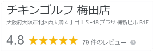 チキンゴルフ梅田店の口コミや評判